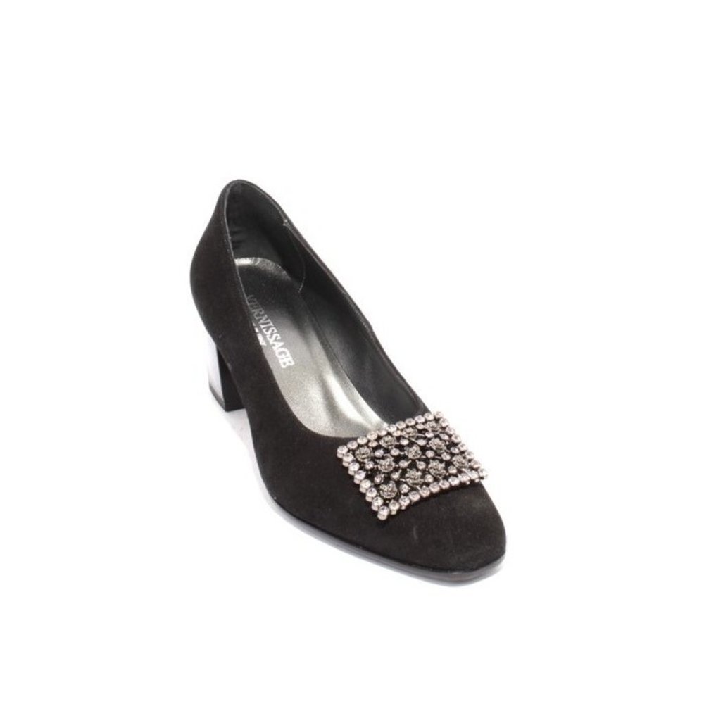 Vernissage 22552 Black Suede Leather Heel Pumps